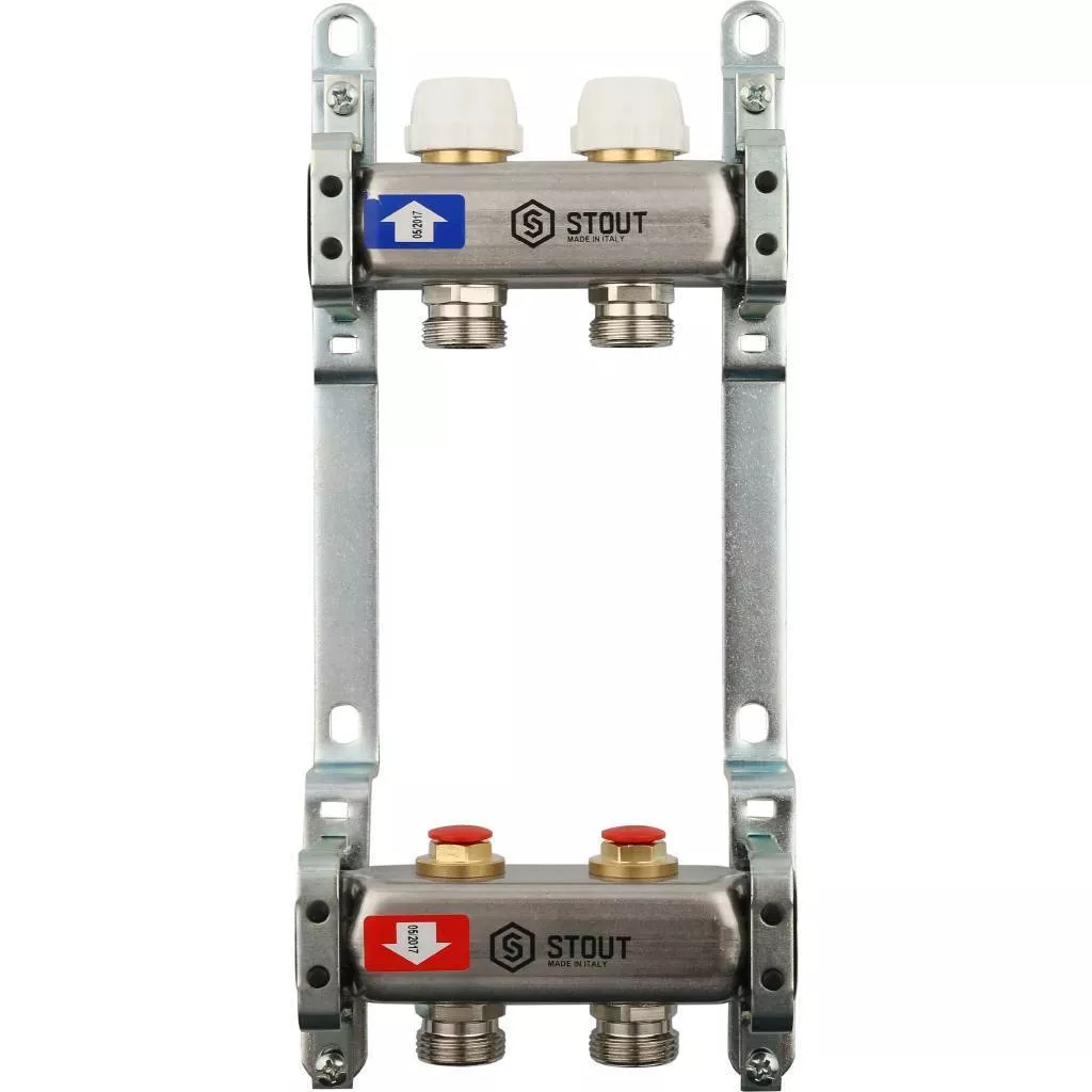 STOUT  Коллектор из нержавеющей стали без расходомеров 2 вых.