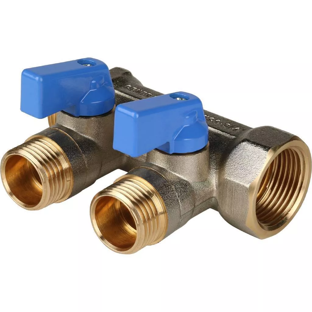 Коллекторы никелированные с шаровыми кранами