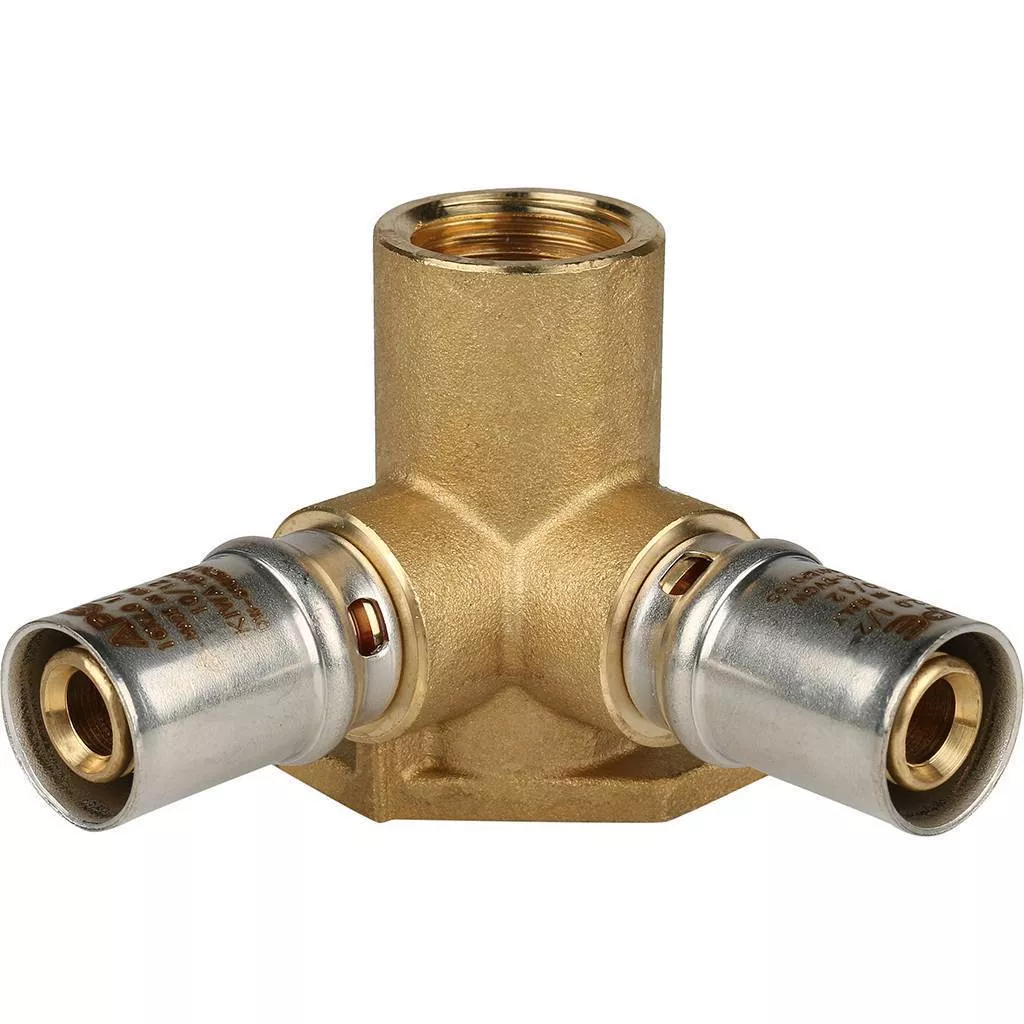 Купить SFP-0015-001216 STOUT   Тройник настенный с креплением  1/2"х16 для металлопластиковых труб прессовой STOUT по лучшей цене с доставкой - интернет-магазин Прогрессивные решения